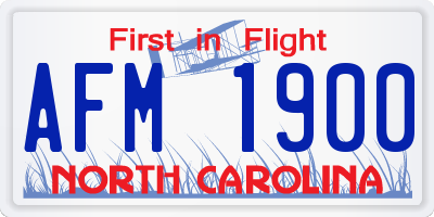 NC license plate AFM1900