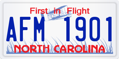 NC license plate AFM1901