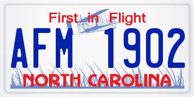 NC license plate AFM1902