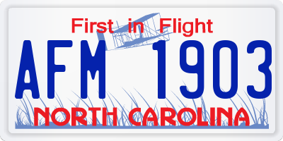NC license plate AFM1903