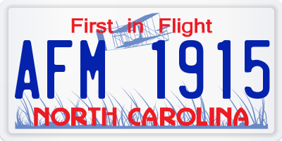 NC license plate AFM1915
