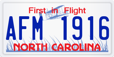 NC license plate AFM1916