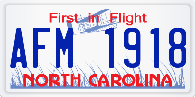 NC license plate AFM1918