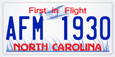 NC license plate AFM1930