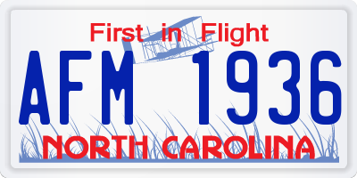 NC license plate AFM1936