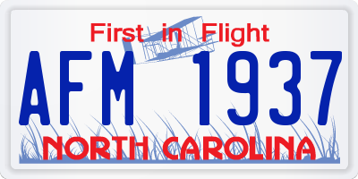 NC license plate AFM1937
