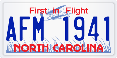 NC license plate AFM1941