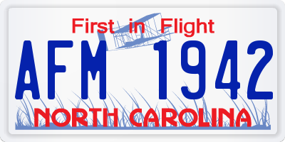 NC license plate AFM1942