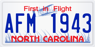 NC license plate AFM1943