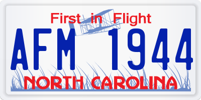 NC license plate AFM1944