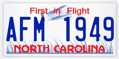 NC license plate AFM1949
