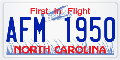 NC license plate AFM1950