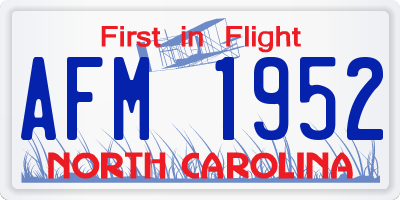 NC license plate AFM1952