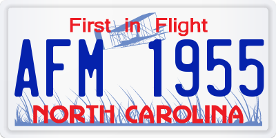 NC license plate AFM1955