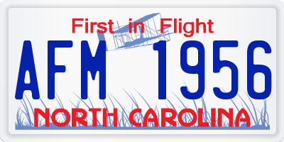 NC license plate AFM1956
