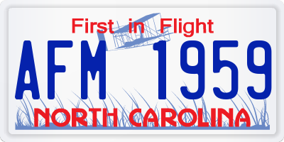 NC license plate AFM1959