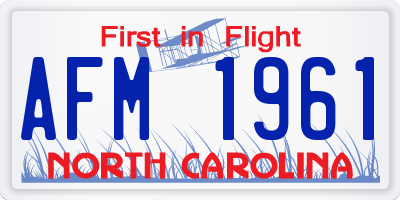 NC license plate AFM1961