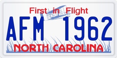 NC license plate AFM1962