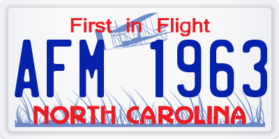NC license plate AFM1963