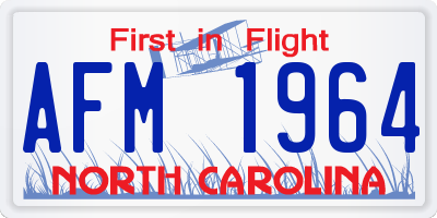 NC license plate AFM1964