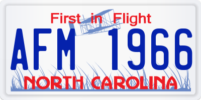 NC license plate AFM1966