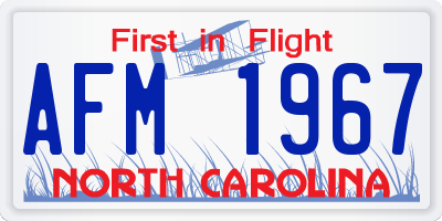 NC license plate AFM1967