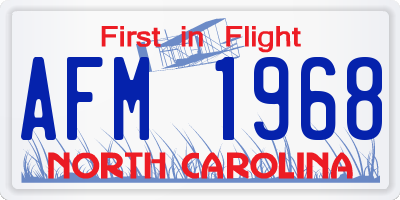 NC license plate AFM1968