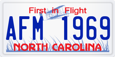 NC license plate AFM1969