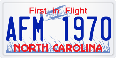 NC license plate AFM1970