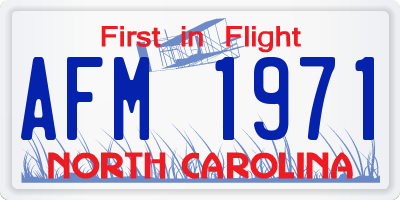 NC license plate AFM1971