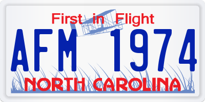 NC license plate AFM1974