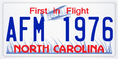 NC license plate AFM1976