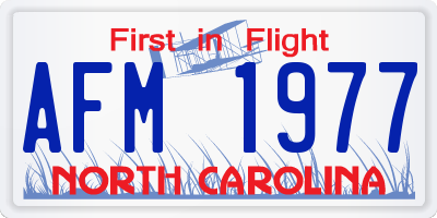 NC license plate AFM1977