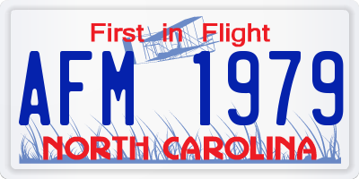 NC license plate AFM1979
