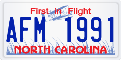NC license plate AFM1991