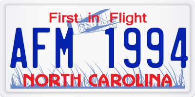 NC license plate AFM1994