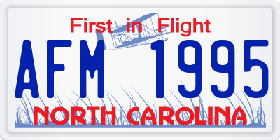NC license plate AFM1995