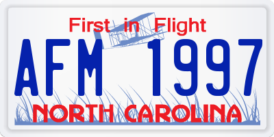 NC license plate AFM1997