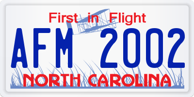 NC license plate AFM2002