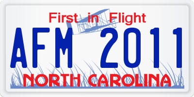 NC license plate AFM2011