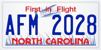NC license plate AFM2028
