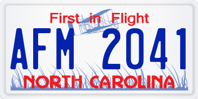 NC license plate AFM2041