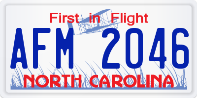NC license plate AFM2046