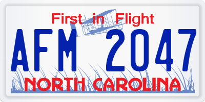 NC license plate AFM2047