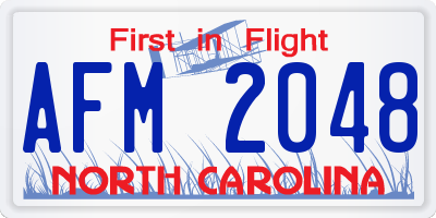 NC license plate AFM2048