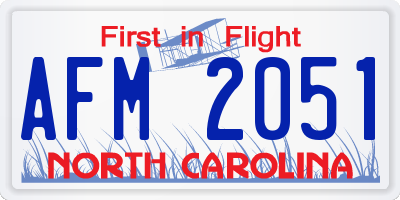 NC license plate AFM2051