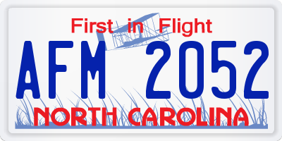 NC license plate AFM2052