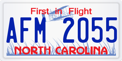 NC license plate AFM2055