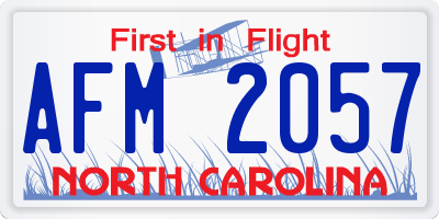 NC license plate AFM2057