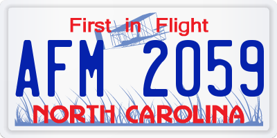 NC license plate AFM2059